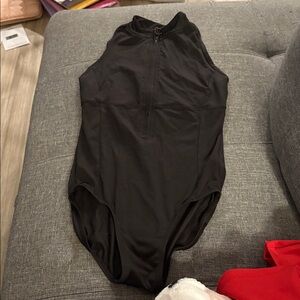 Black Women's Sleeveless Zip-Up Bodysuit